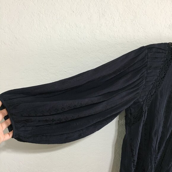 Isabel Marant Etoile Jassie Black Lacy Cotton Blouse Womens 36 FR / 4 US - Picture 7 of 16